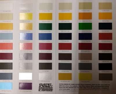 Poly-Fiber Color Chart - Wicks Aircraft Supply Company